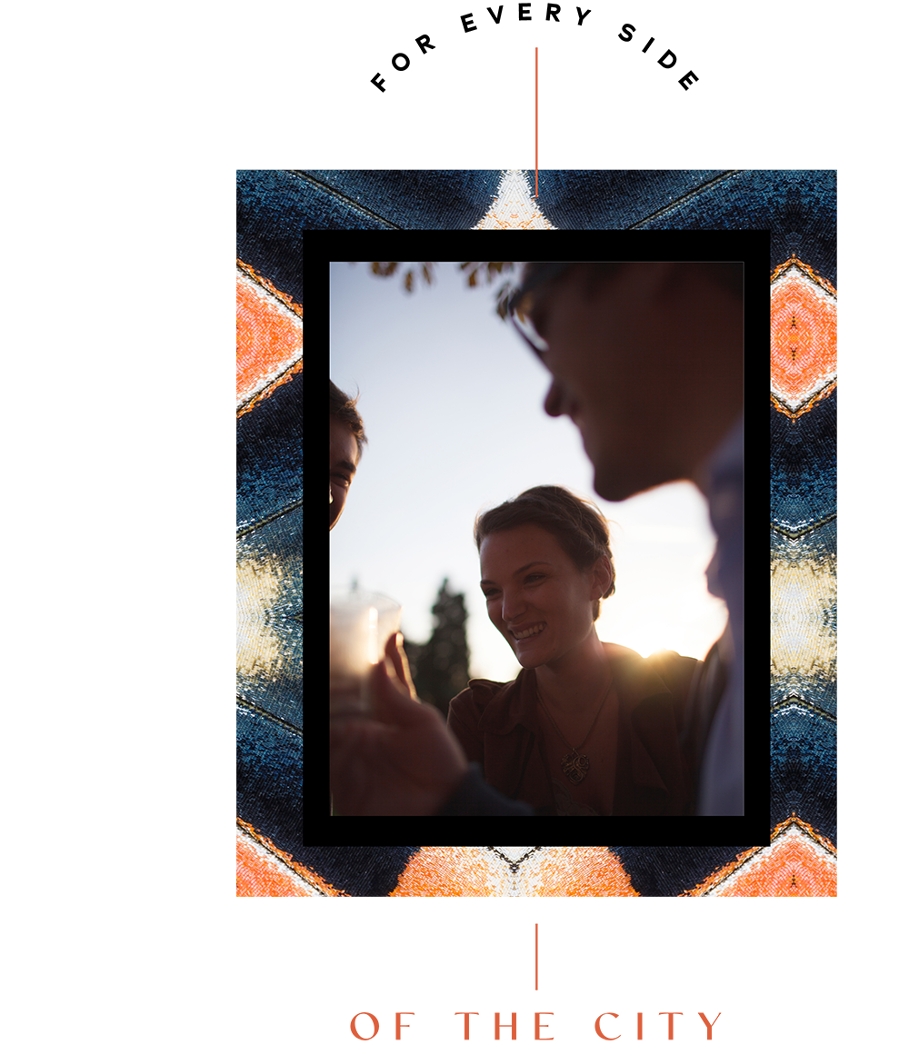 Graphics image with couple smiling 