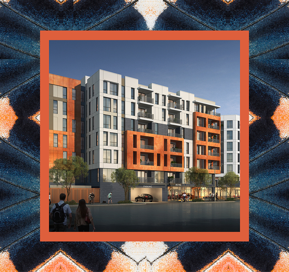 Exterior building rendering of the Jayden apartments